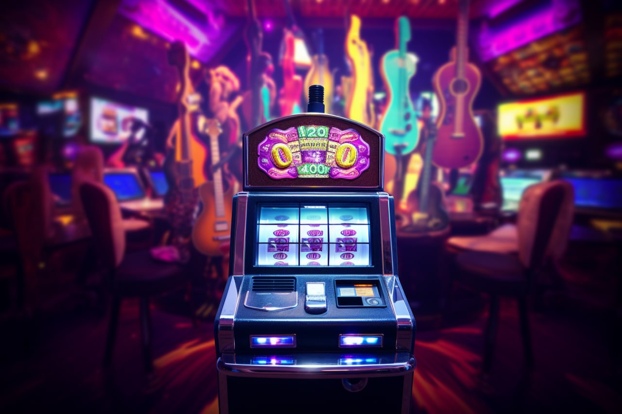 Mesin slot modern dengan simbol berwarna-warni sedang dimainkan di perangkat mobile